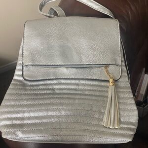 Elegant Silver Women's Backpack